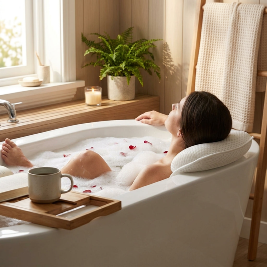 Cuscino da Bagno Sagomato per Supporto di Testa e Collo