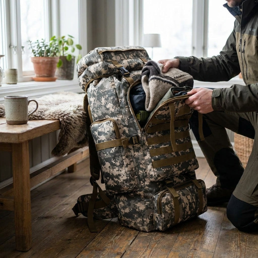 Turistický batoh o objemu 40 l pro suché a uspořádané vybavení