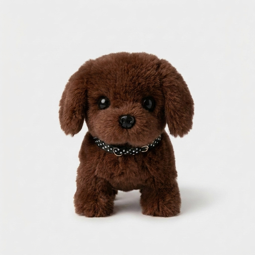 Cucciolo di peluche reattivo per una compagnia allegra