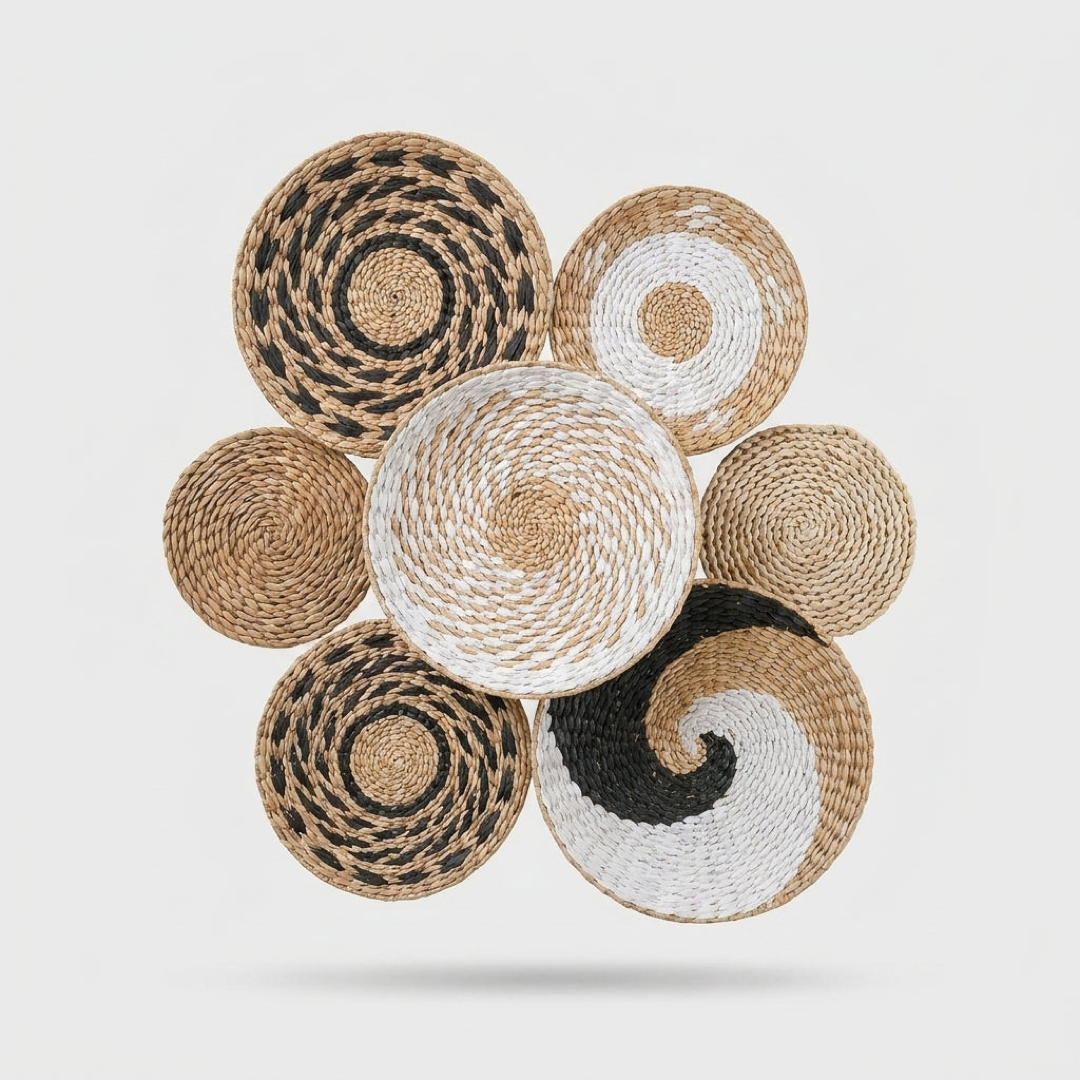 Decorative Wall Basket 6-Piece Set for Natural Home Warmth