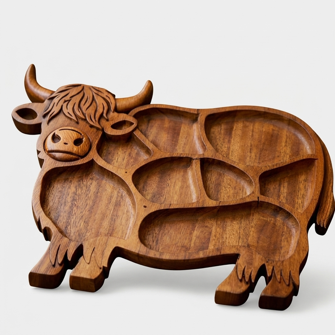 Planche de service vache de ferme pour un accueil sans effort