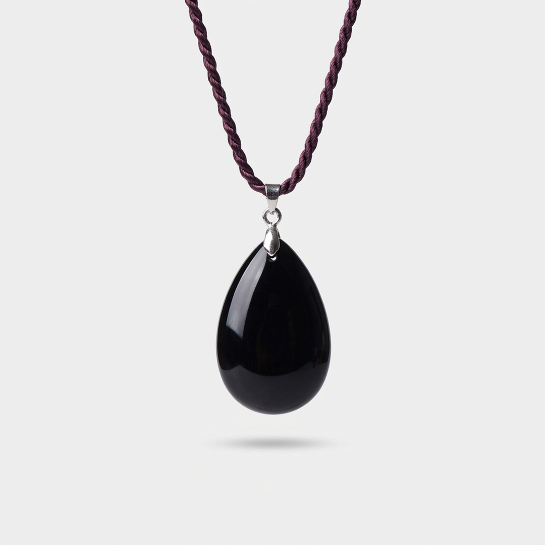 Collier goutte d’obsidienne – style quotidien sans effort