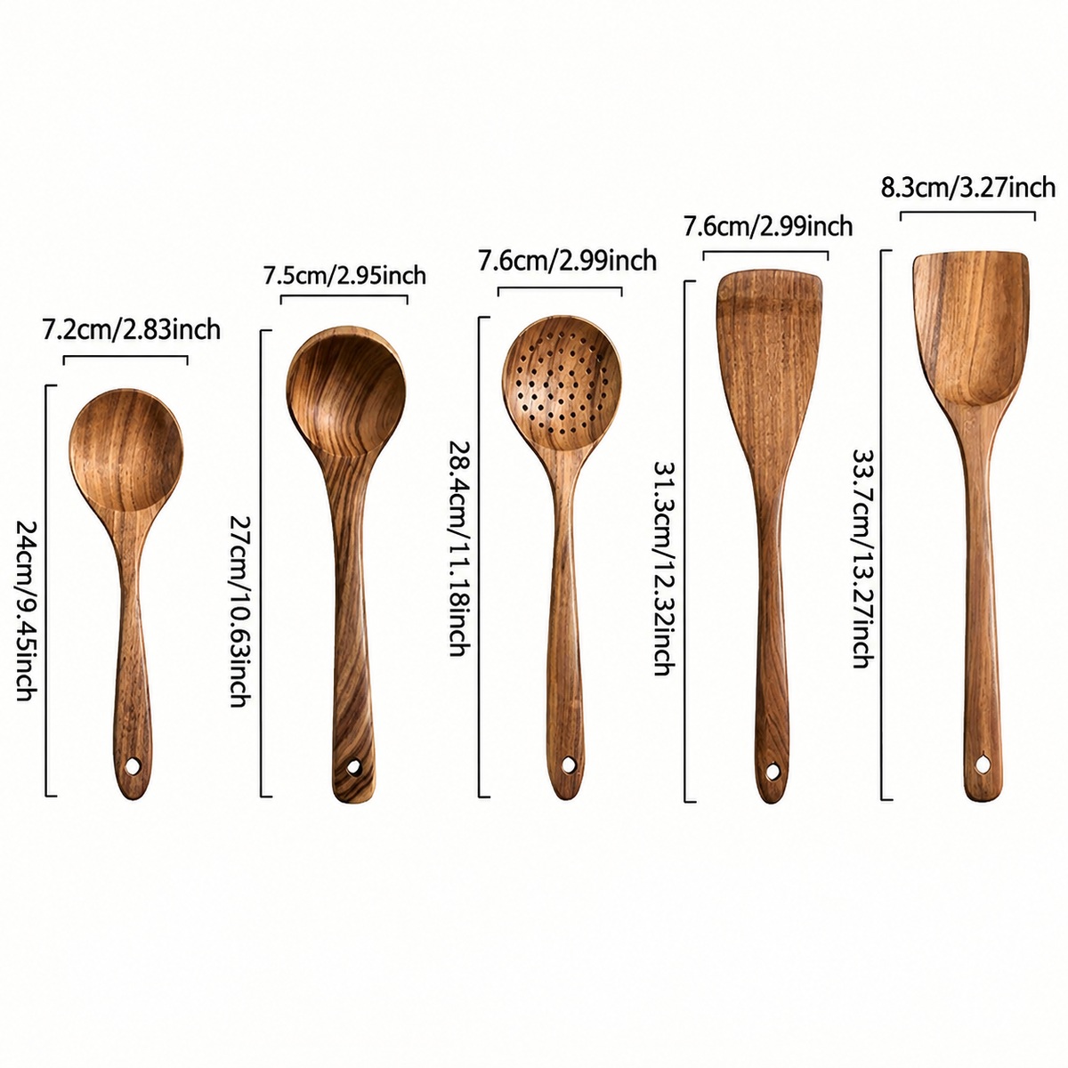 Teak Kitchen Utensil Set for Scratch-Free Cooking