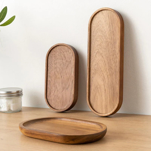 Handgefertigtes Holz-Serviertablett für müheloses Styling