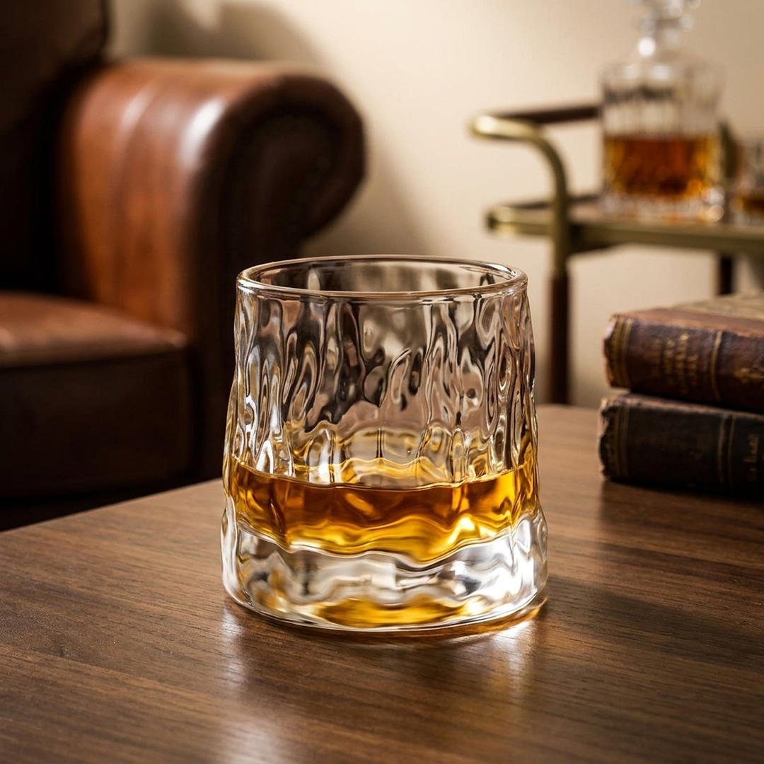 Draaiende whiskyglaasjes voor boeiende inschenkingen