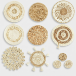 11-Piece Woven Rattan Wall Basket Decor Set