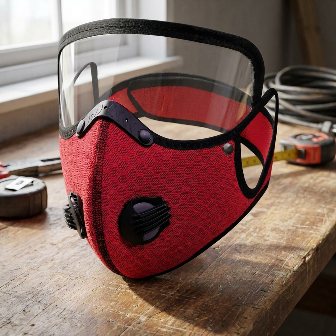 Verstelbaar koolstoffiltermasker voor stoffige klussen