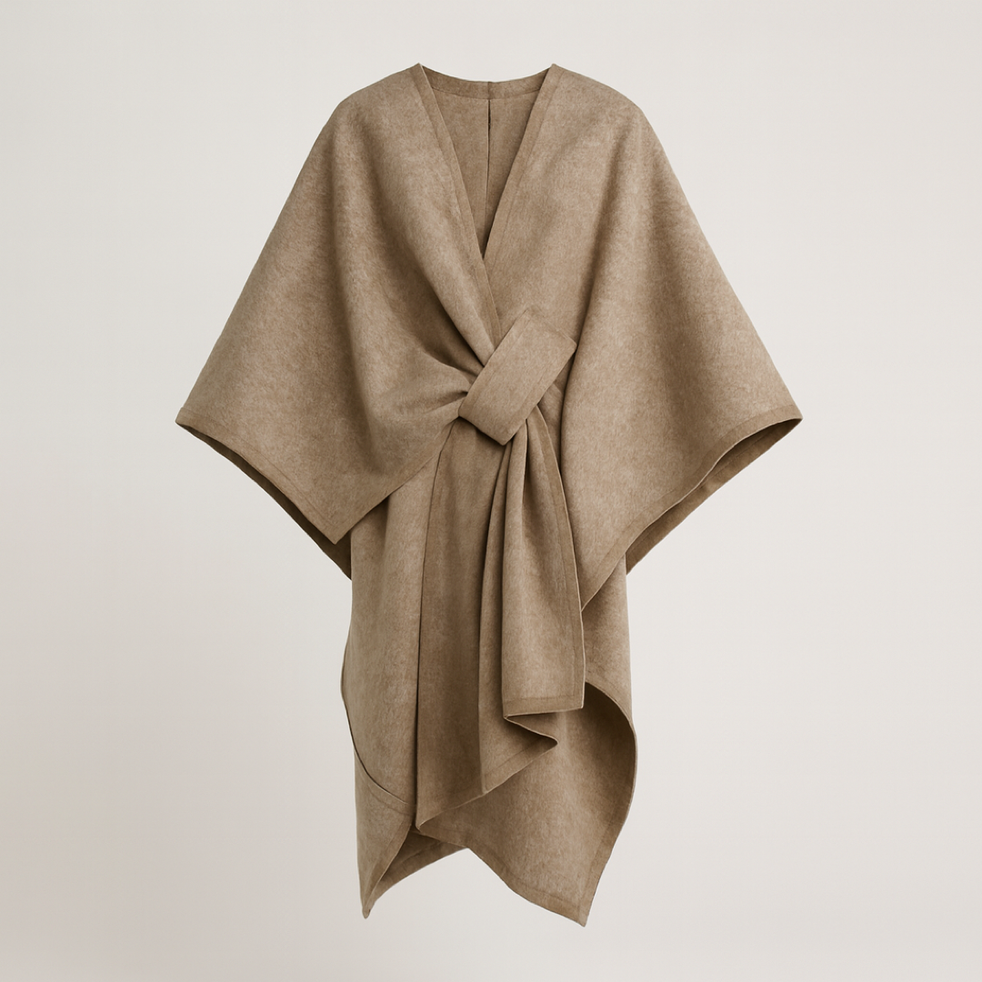 Omkeerbare poncho-wrap voor moeiteloos laagjes dragen  