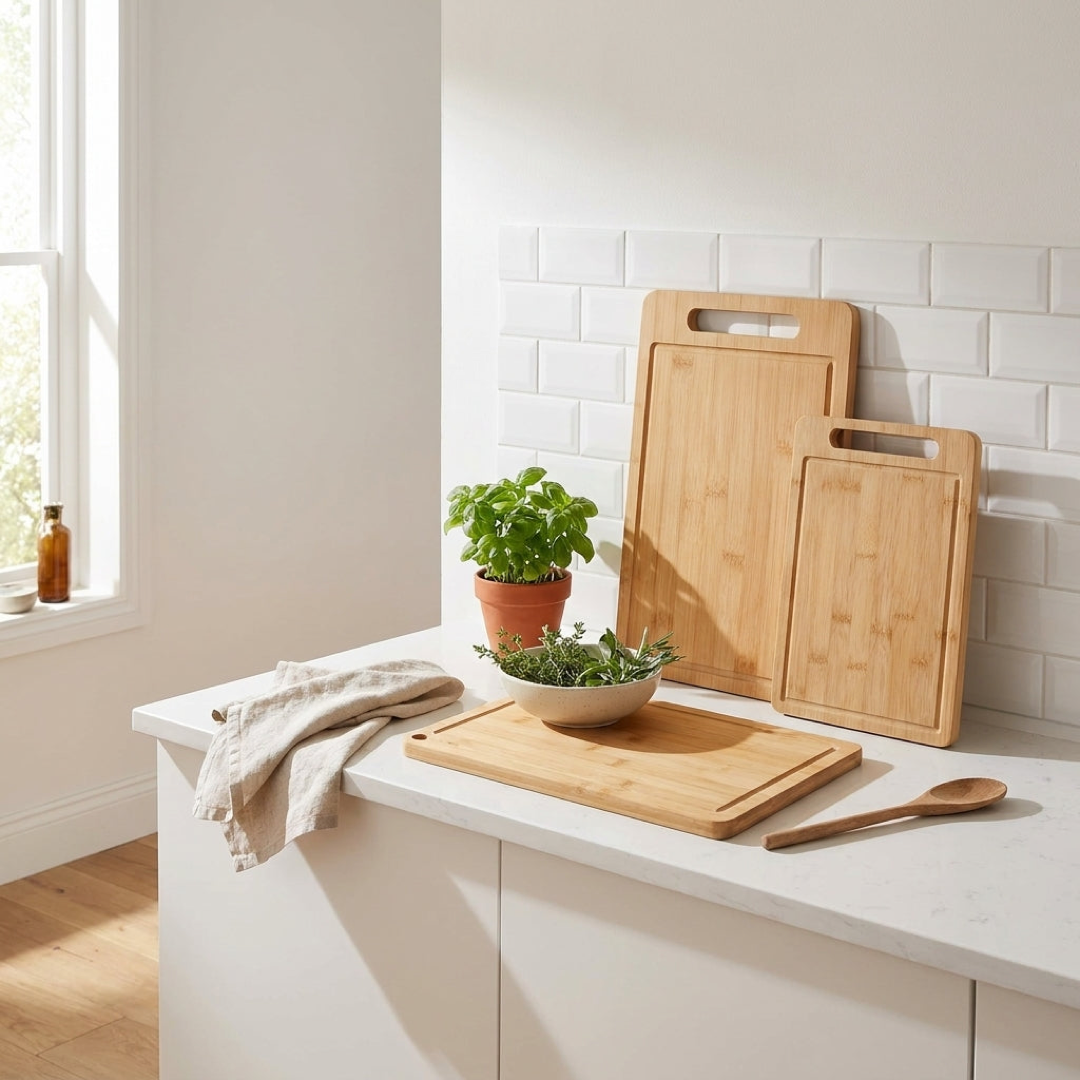 Planche de préparation en bois double face pour une cuisine plus sûre
