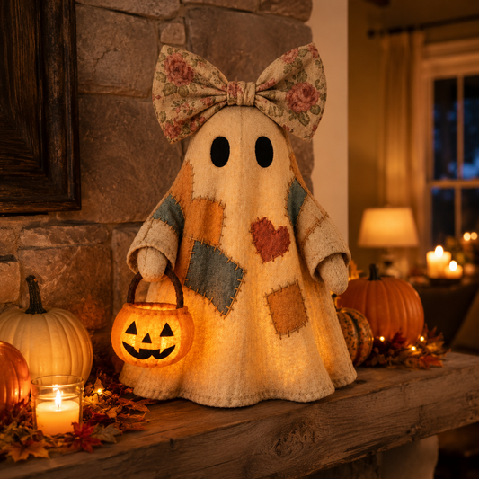 Lanterna a zucca vintage con LED a forma di fantasma