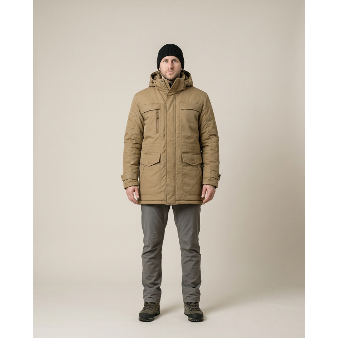 Fleecegefütterter Parka für tägliche Winterwärme  