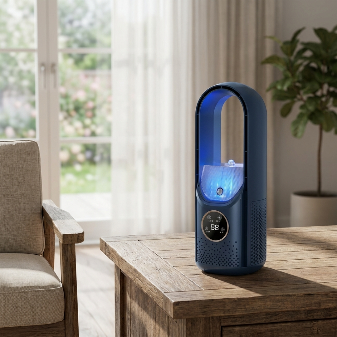 Ventilator fără pale, cu umidificare, pentru confort mai sigur