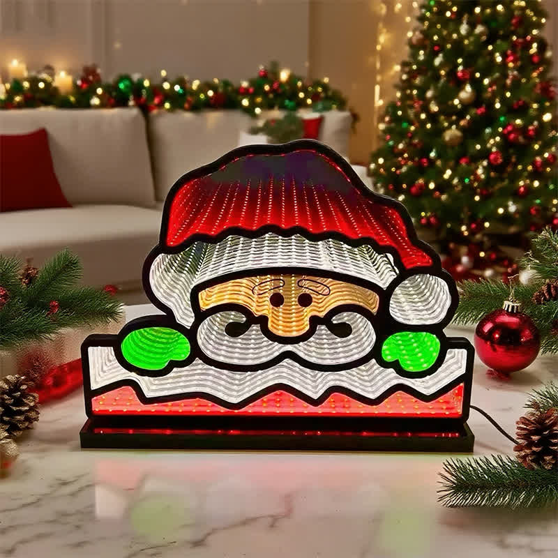 Noční lampička s 3D tváří Santa Clause pro sváteční záři