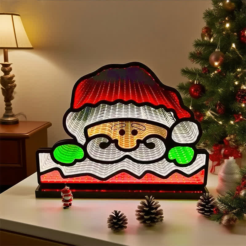 Noční lampička s 3D tváří Santa Clause pro sváteční záři