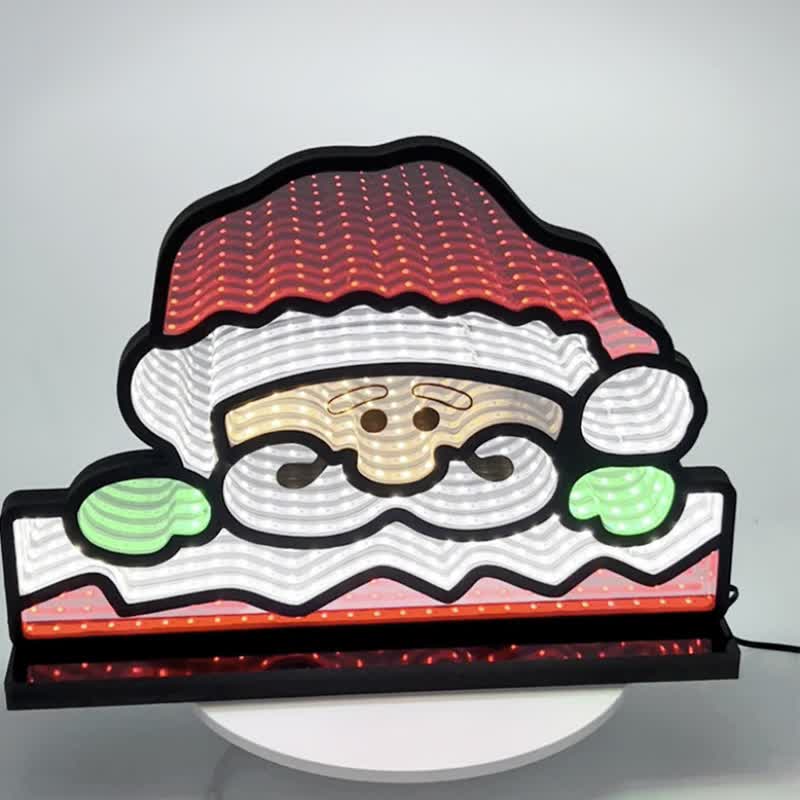 Noční lampička s 3D tváří Santa Clause pro sváteční záři
