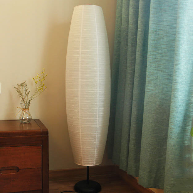 Kolomvloerlamp van rijstpapier voor een zachte gloed