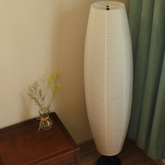 Kolomvloerlamp van rijstpapier voor een zachte gloed