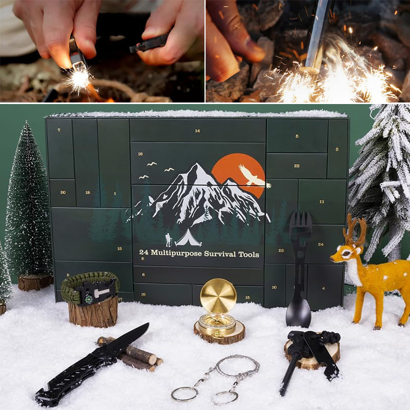Adventní kalendář s výbavou pro přežití pro každodenní dobrodružství