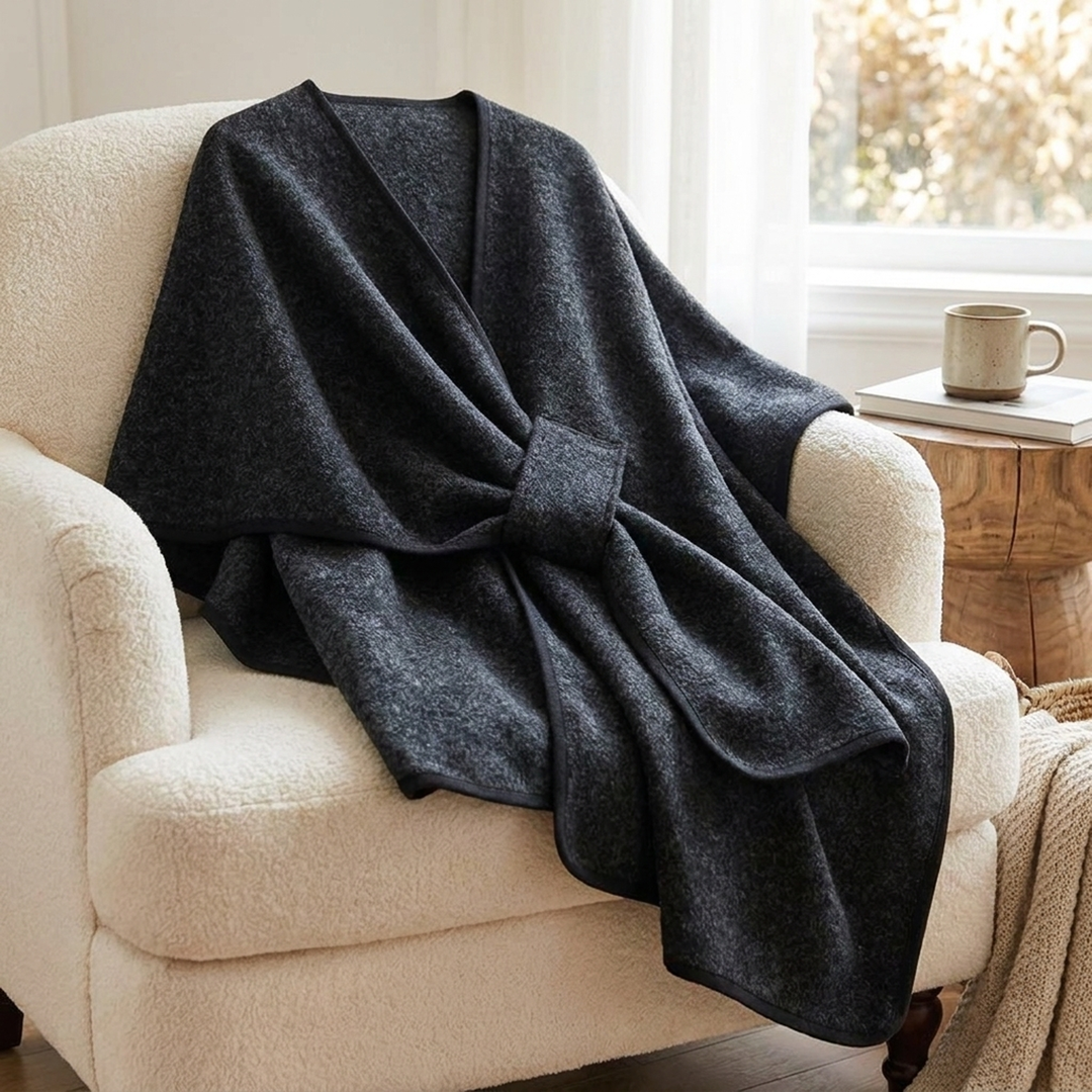 Omkeerbare poncho-wrap voor moeiteloos laagjes dragen  