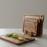 Acacia snijplank trio met ruimtebesparende standaard  