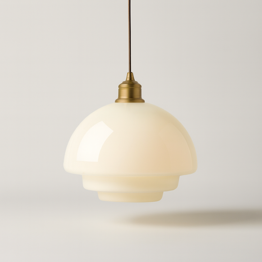 Gesculpteerde melkglas hanglamp voor warme sfeer