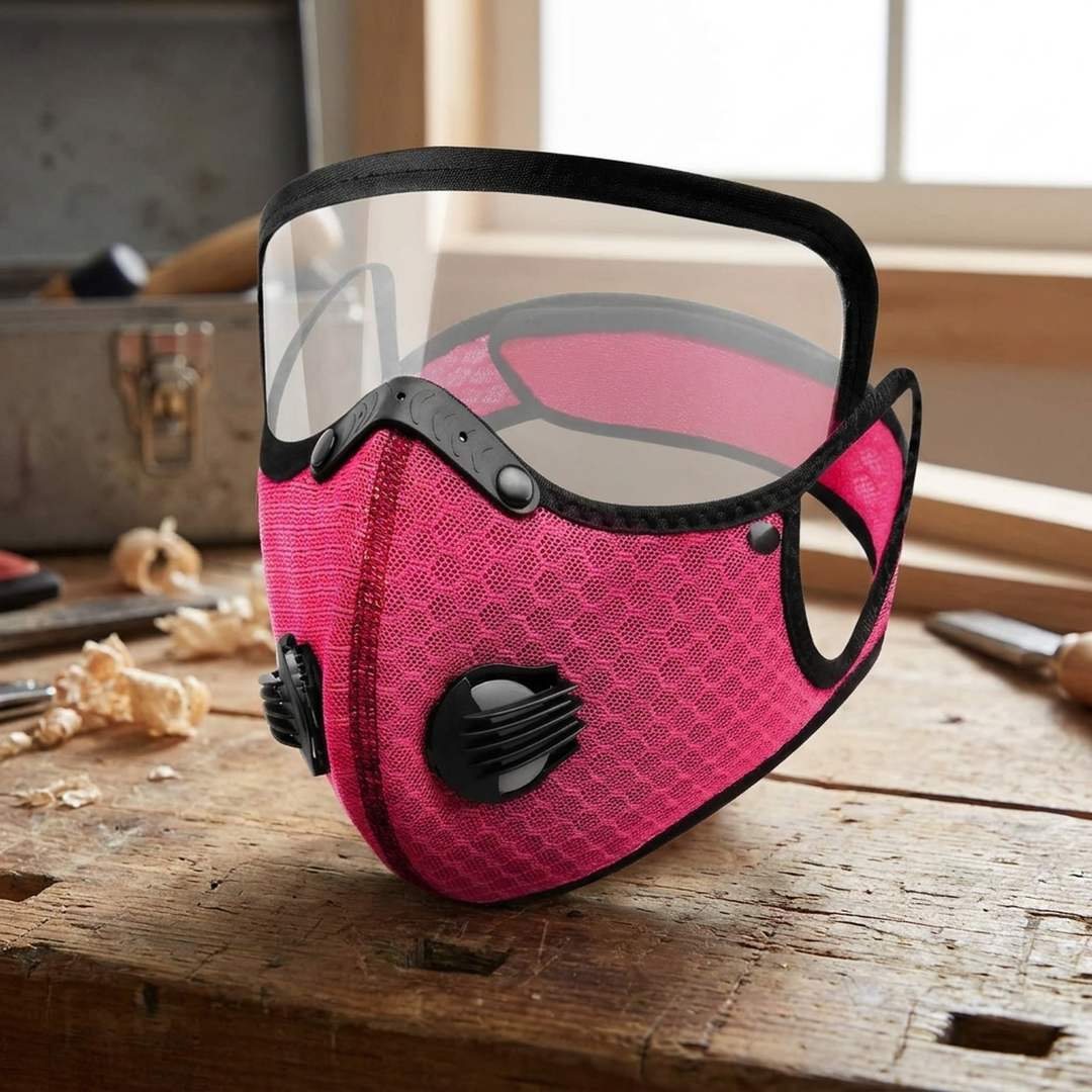 Verstelbaar koolstoffiltermasker voor stoffige klussen