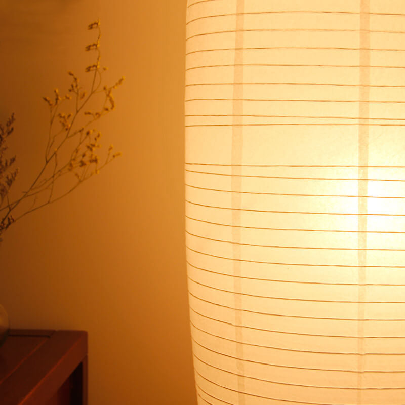 Kolomvloerlamp van rijstpapier voor een zachte gloed