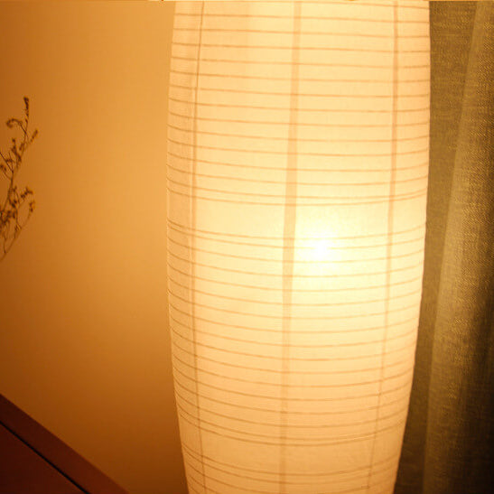 Kolomvloerlamp van rijstpapier voor een zachte gloed