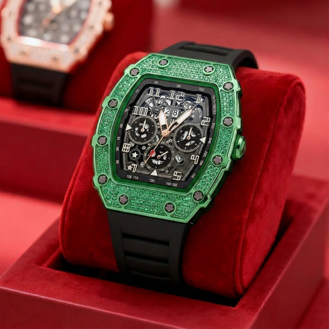 Rhinestone tonneau horloge voor moeiteloze stijl