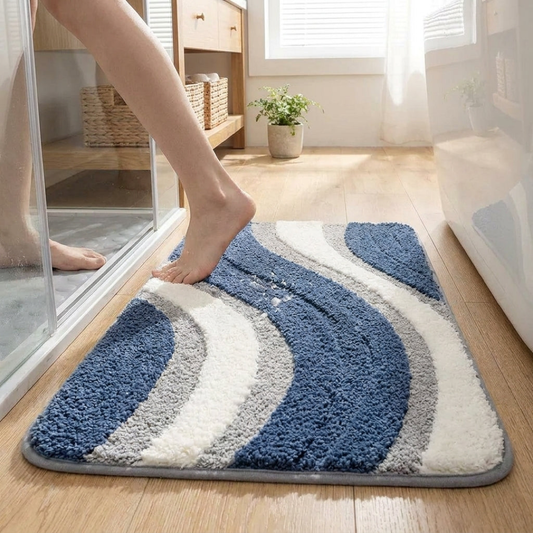 Tappeto da bagno intrecciato peluche per passi asciutti e sicuri