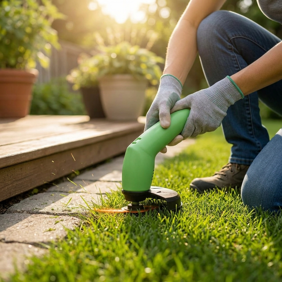Oplaadbare grasrandtrimmer voor nette randen