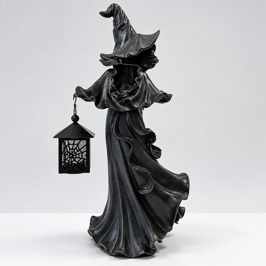 Lanterna nera da strega per una luce calda e accogliente ad Halloween