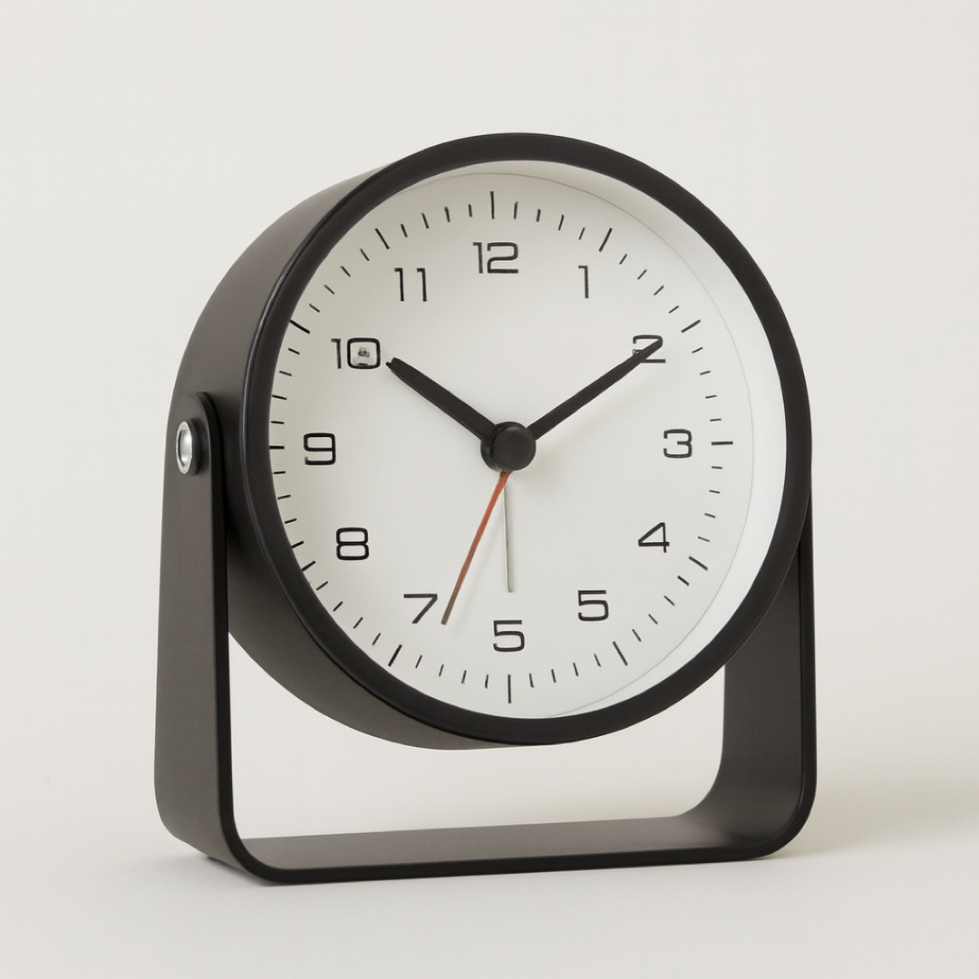 Compact metalen wekker voor stille concentratie  