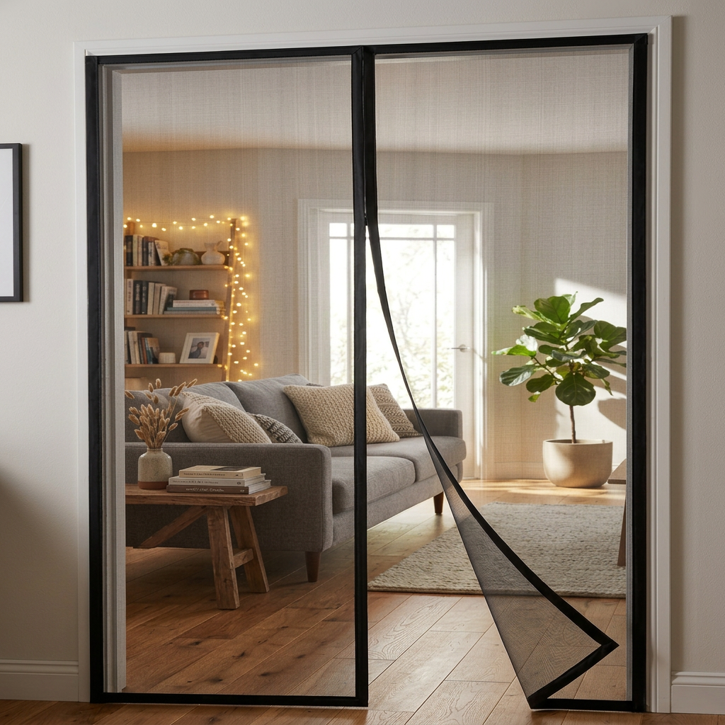 Hands-Free Magnetic Screen Door for Bug-Free Air