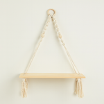 Boho macramé wandplank voor stijlvolle opslag
