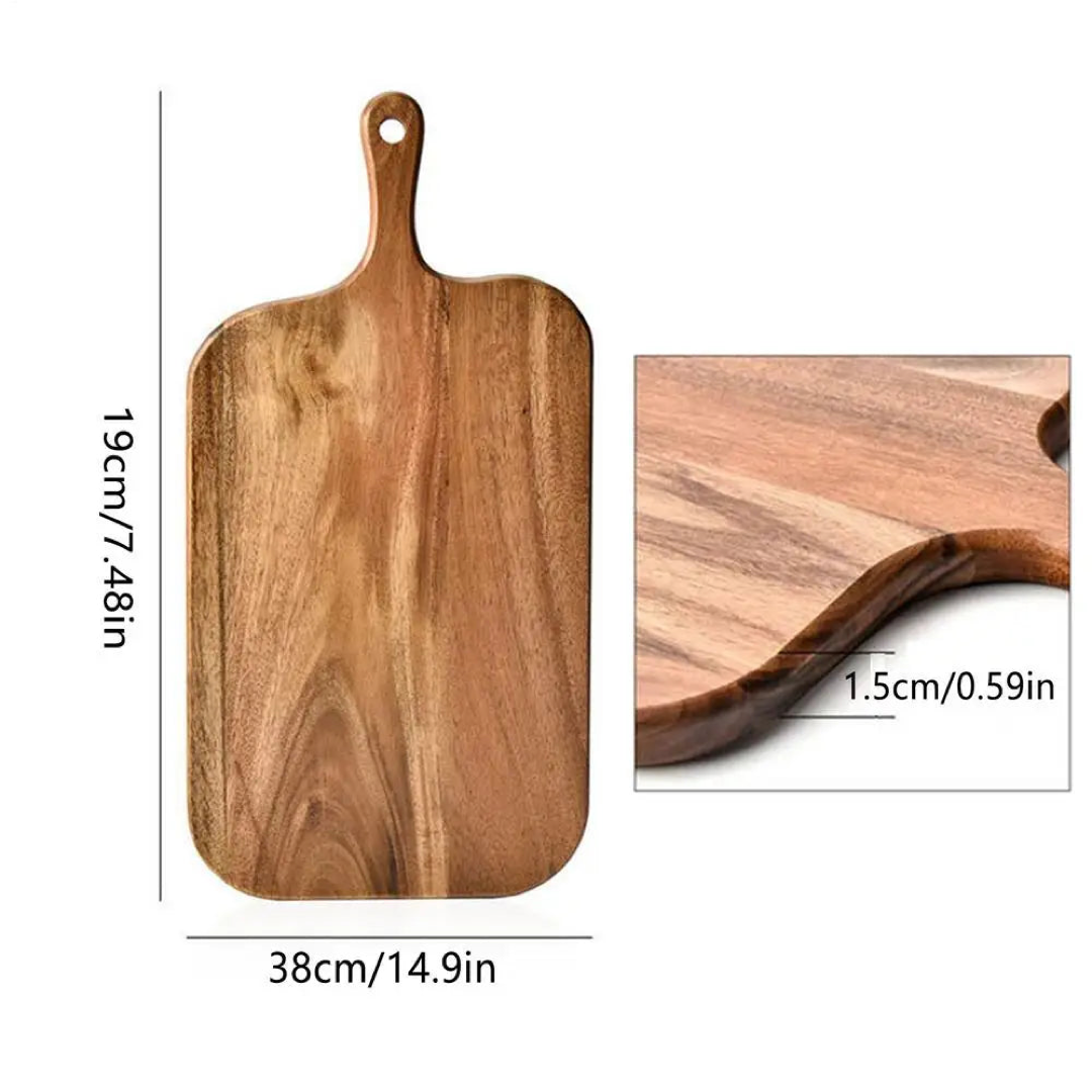 Double-Sided Wooden Board for Bread Fruit Plates