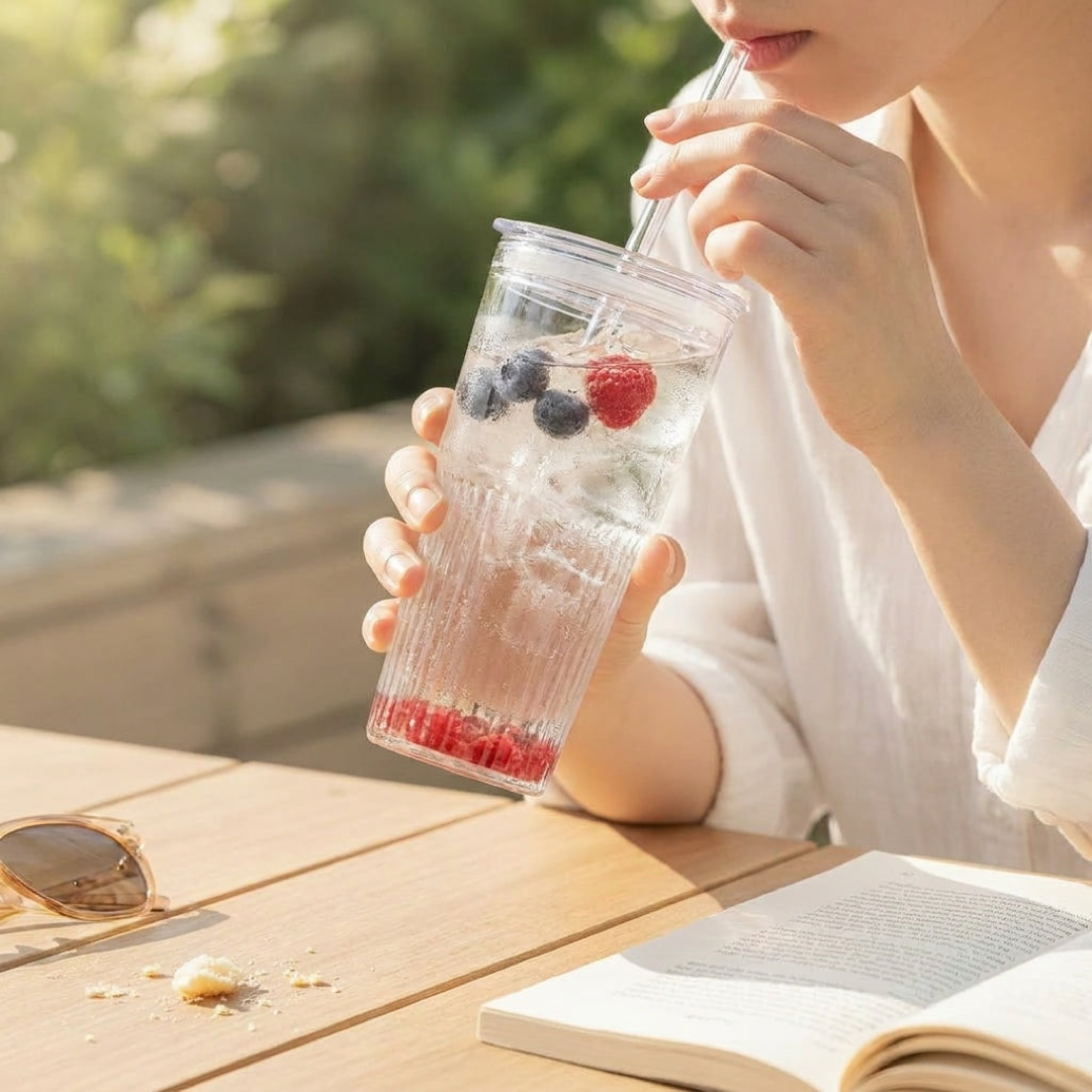 Verre à facettes cannelé pour une dégustation sans éclaboussures