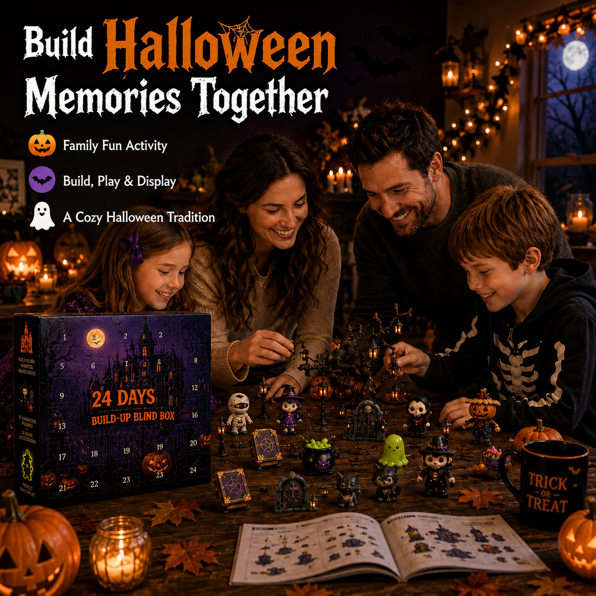 Set de calendar de Advent cu casă bântuită pentru distracție de Halloween