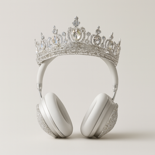 Cuffie con tiara di cristallo per un suono regale