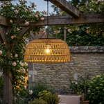 Solar Woven Pendant Lamp With Dusk-To-Dawn Glow
