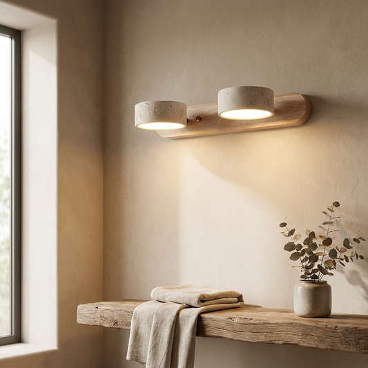 Applique murale en travertin pour une lumière d’ambiance chaleureuse