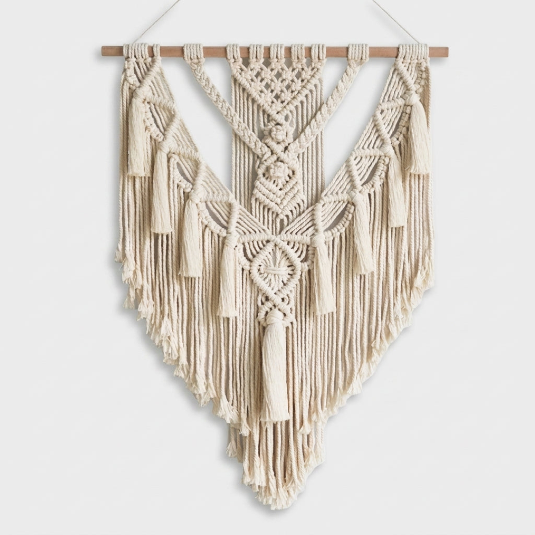 Macramé Wandkleed voor Warme, Gestructureerde Ruimtes