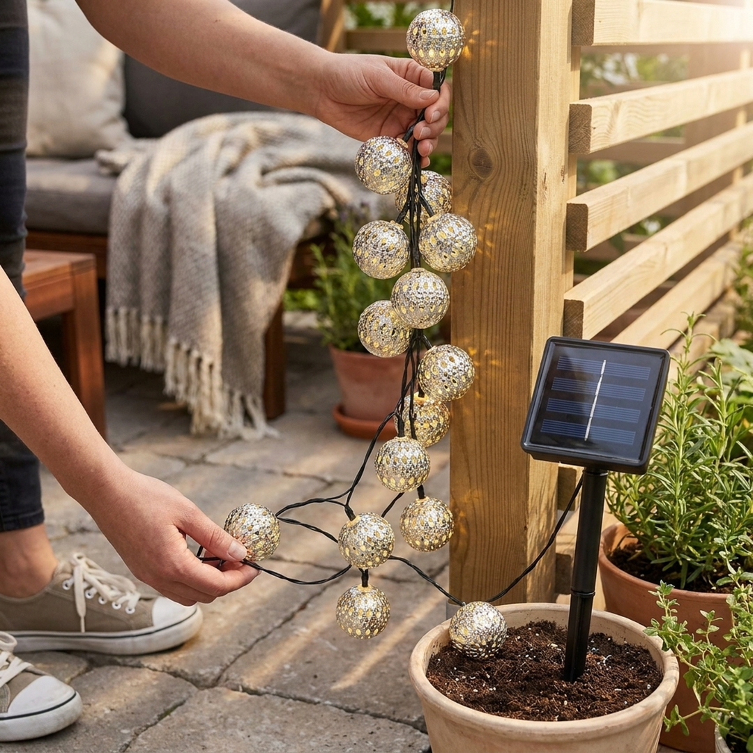 Guirlandes lumineuses à motifs pour terrasses accueillantes
