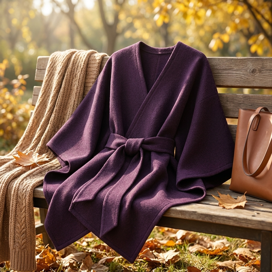 Omkeerbare poncho-wrap voor moeiteloos laagjes dragen  
