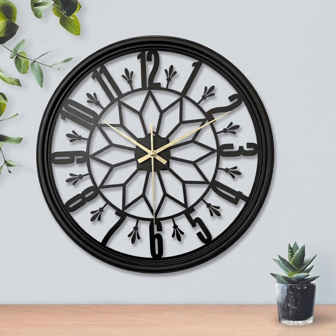 Horloge murale vintage en métal – un temps paisible