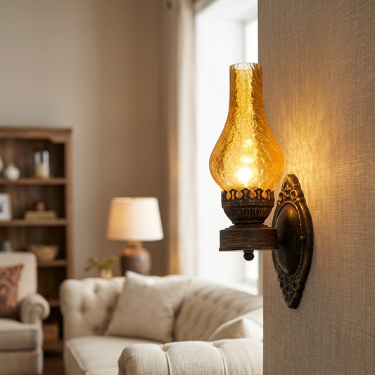 Kerosene-Style Wall Sconce for a Warm Glow