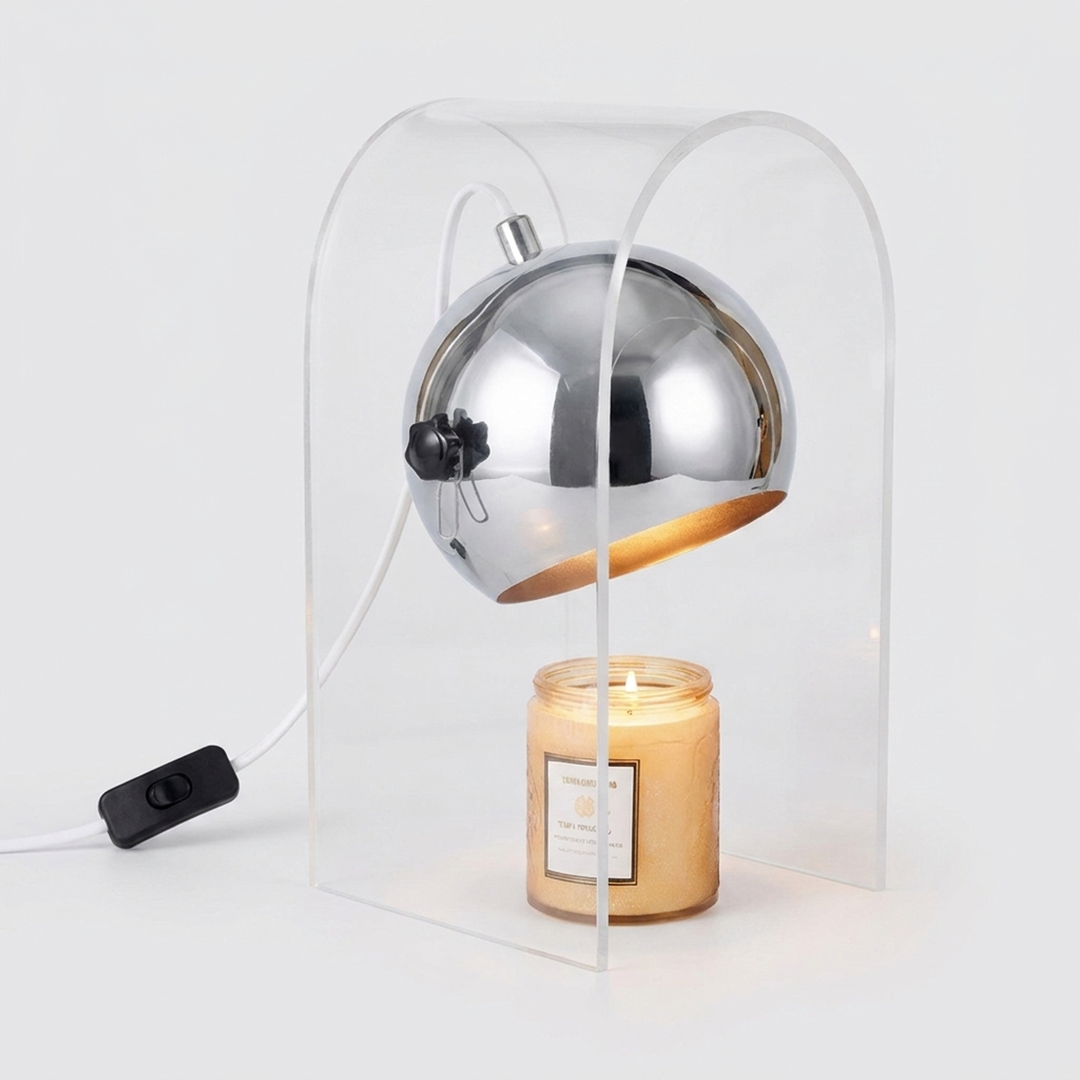 Calentador de velas de vidrio esmerilado – aroma sin humo