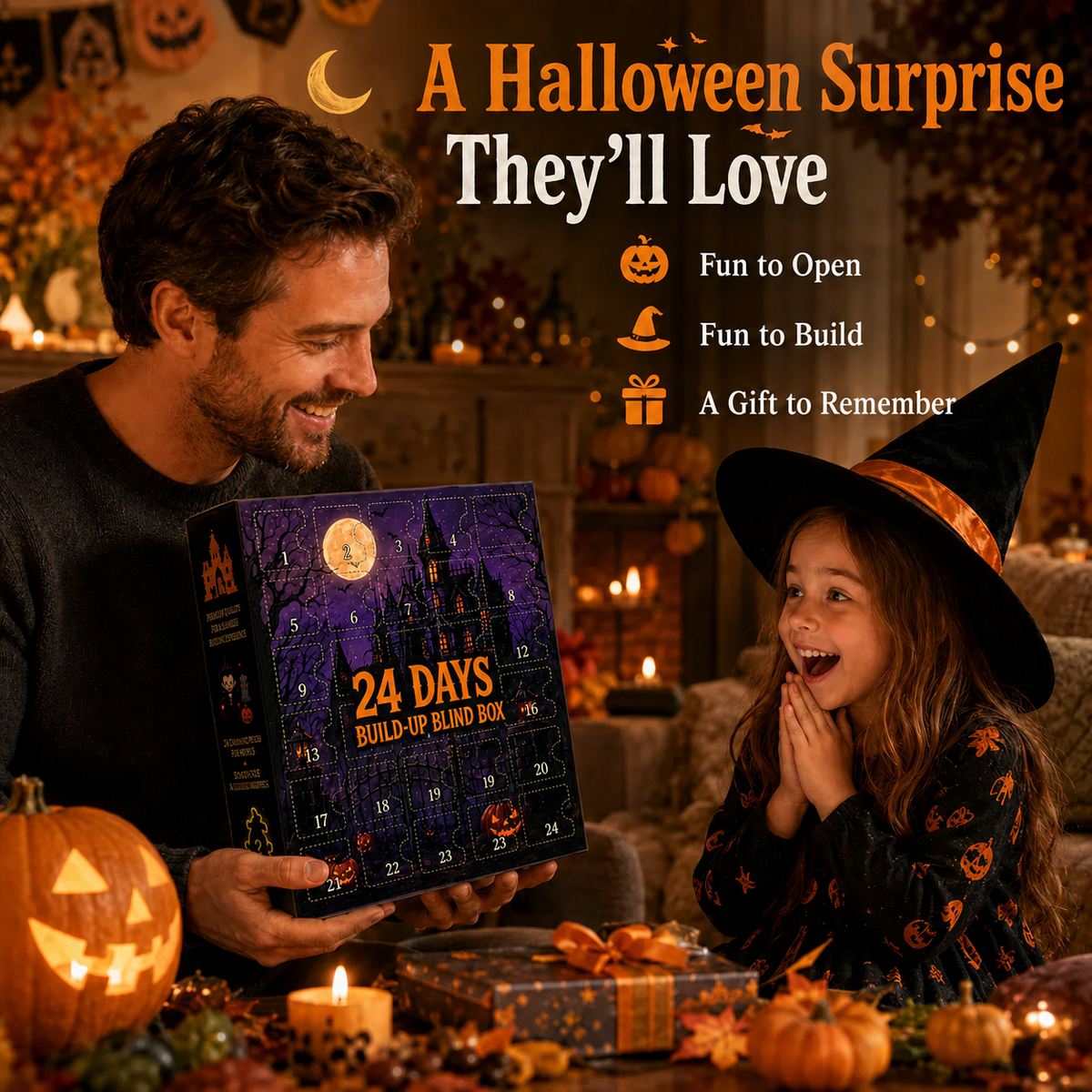 Set de calendar de Advent cu casă bântuită pentru distracție de Halloween