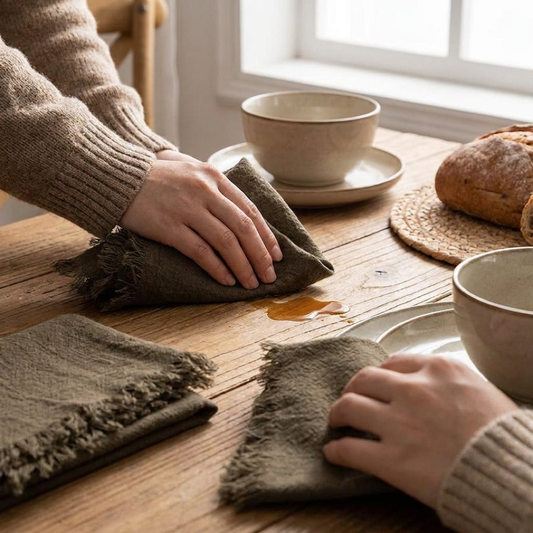 Set rustic de șervețele cu franjuri pentru oaspeți serviți fără efort