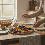Platou acoperit din lemn pentru gustări, care păstrează alimentele proaspete